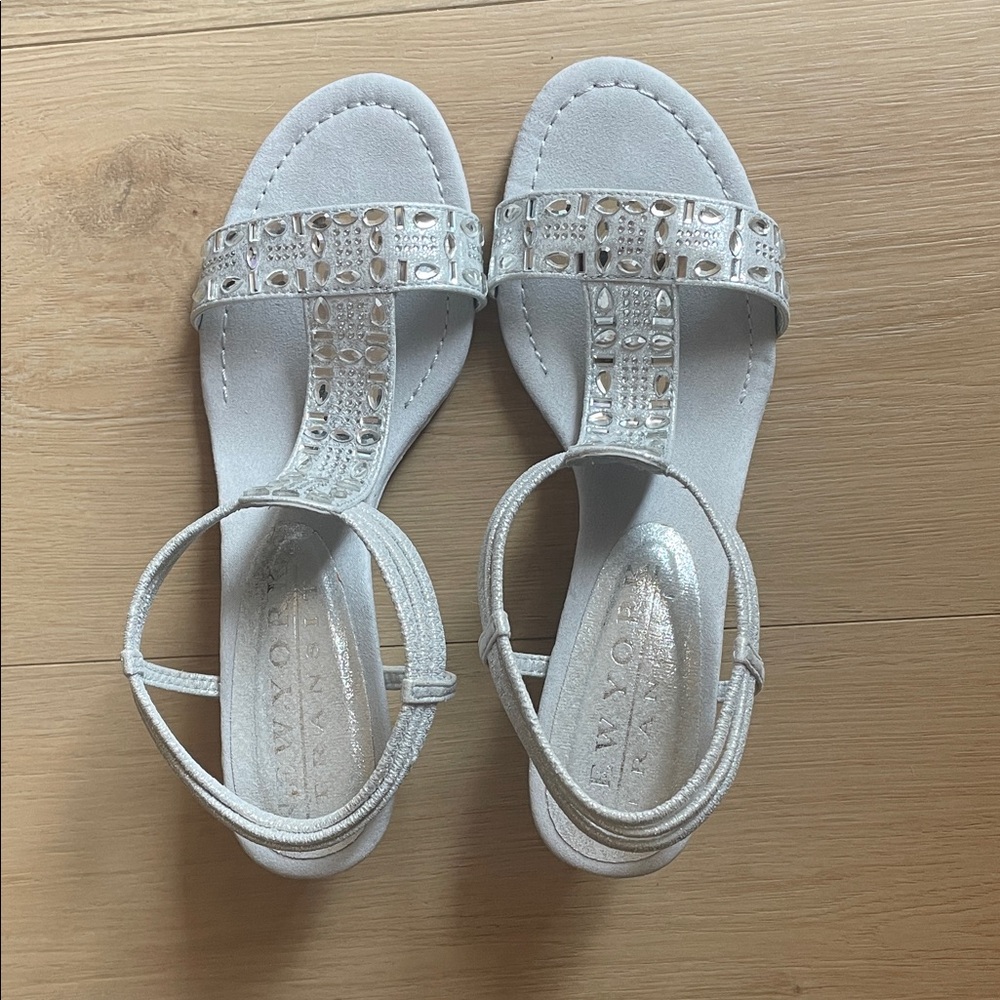 Silver wedge dress shoes size 8